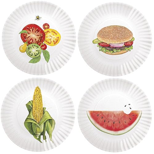 Mary Lake-Thompson BBQ Picnic 9-inch Melamine Plates, Set of 4