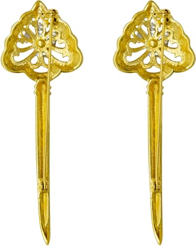 Image of Set of 2 Brooch Lapel Pins With Rhinestones