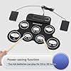 Akfldms Built-in Speaker Electric Drum Set, Kids Portable Roll Up Drum Machine Featuring 2 Foot Pedals& Drumsticks White+Black #2
