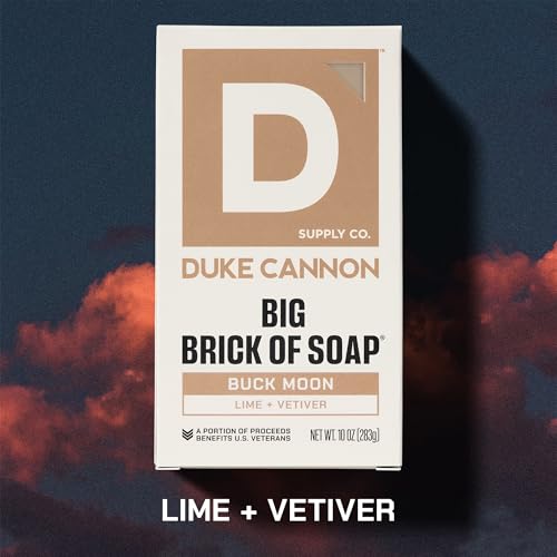 Image of Duke Cannon Big Brick of Soap - Buck Moon, 10 oz Bar, Vetiver & Oak Moss Scent, Triple Milled, Supports U.S. Veterans. (3 Pack)