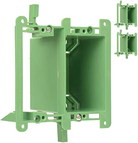 YOEMELY Electrical Outlet Box, 2 Gang Outlet Box Combine with Low Voltage Mounting Bracket for Multi-Media Wall Plate Installation (Green, 3 Pack)