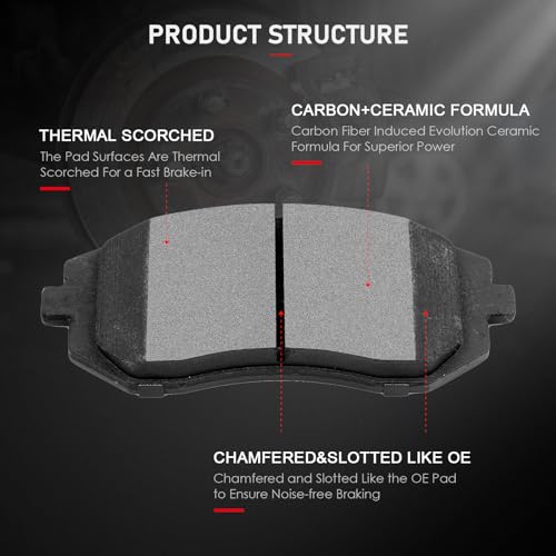Image of cciyu D929 D1114 Front Rear Ceramic Brake Pads Kits 8pcs fit For 2009-2010 For Subaru Forester,2008-2011 For Subaru Impreza,2005-2012 For Subaru Legacy,2005-2012 For Subaru Outback