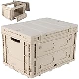 GCCSJ 64L Chuck Box Camp Kitchen Outdoor Collapsible Plastic Storage Bins Box with Lids Storage Containers