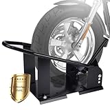 JRUKM Motorradständer Verstellbarer Motorrad Transportständer für Vorderreifen von 15-21", Motorrad-Wippe bis 816kg Ideal für Garage, Carport & Schuppen