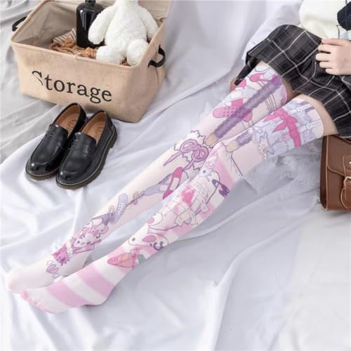 2 Pairs Premium Kawaii Lolita Cute Tights for Women with Animal Designs Sheer Knee-high Stockings Pantyhose2