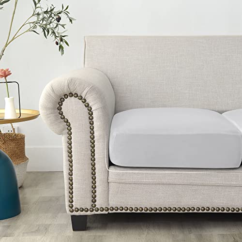 Housse coussin canapé extensible en velours doux et élastique gris - 6