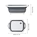 MFTEK Foldable Multifunction Chopping Board, Collapsible Dish Tub Basin Cutting Board Colander, Vegetable Fruit Wash and Drain Sink Storage Basket, Space Saving for Kitchen Home