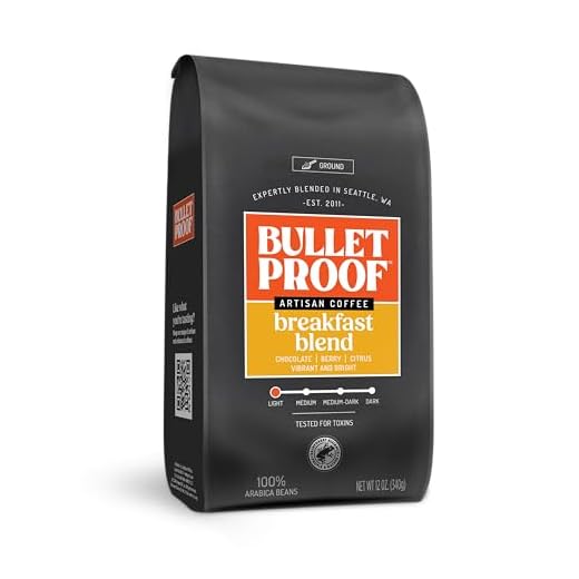 Bulletproof Breakfast Blend Light Roast Ground Coffee, 12 Ounces, Clean Coffee Tested for Toxins, Packaging May Vary