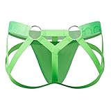 JOCKMAIL Jockstrap for Men Mens Thong Athletic Supporters Jock Strap Male Underwear (M, Green)