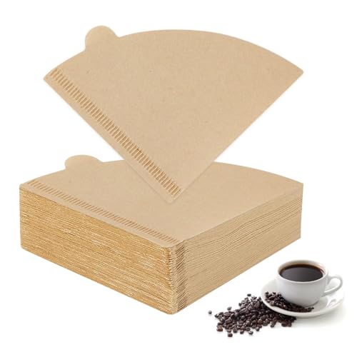 200 Pcs Unbleached Cone Filter Paper - Size 02, for Coffee Dripper & Pour Over Maker, 1-4 Cups