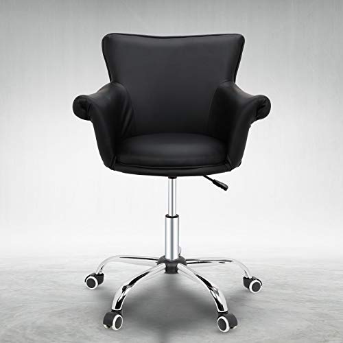 Magshion Office Desk Chair Bar Stool Beauty Nail Salon Spa Vanity Seat (Puleather Black), Pu Leather #TOP2