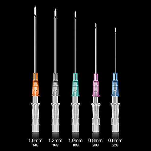 Piercing Needles - Combofix 5Pcs Mixed 14/16/18/20/22 Gauge Piercing Needles Iv Catheter Needles For Ear Nose Belly Navel Nipple Piercing Disposable Piercing Needles… #TOP2