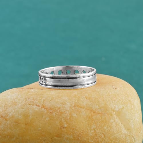 Image of 925 Sterling Silver Plain Band Ring for Men & Women | Pure Silver Unisex | Hallmarked Silver Ring for Daily Use | Gift for him her | Chandi Ring | Thumb Ring |Couple Rings