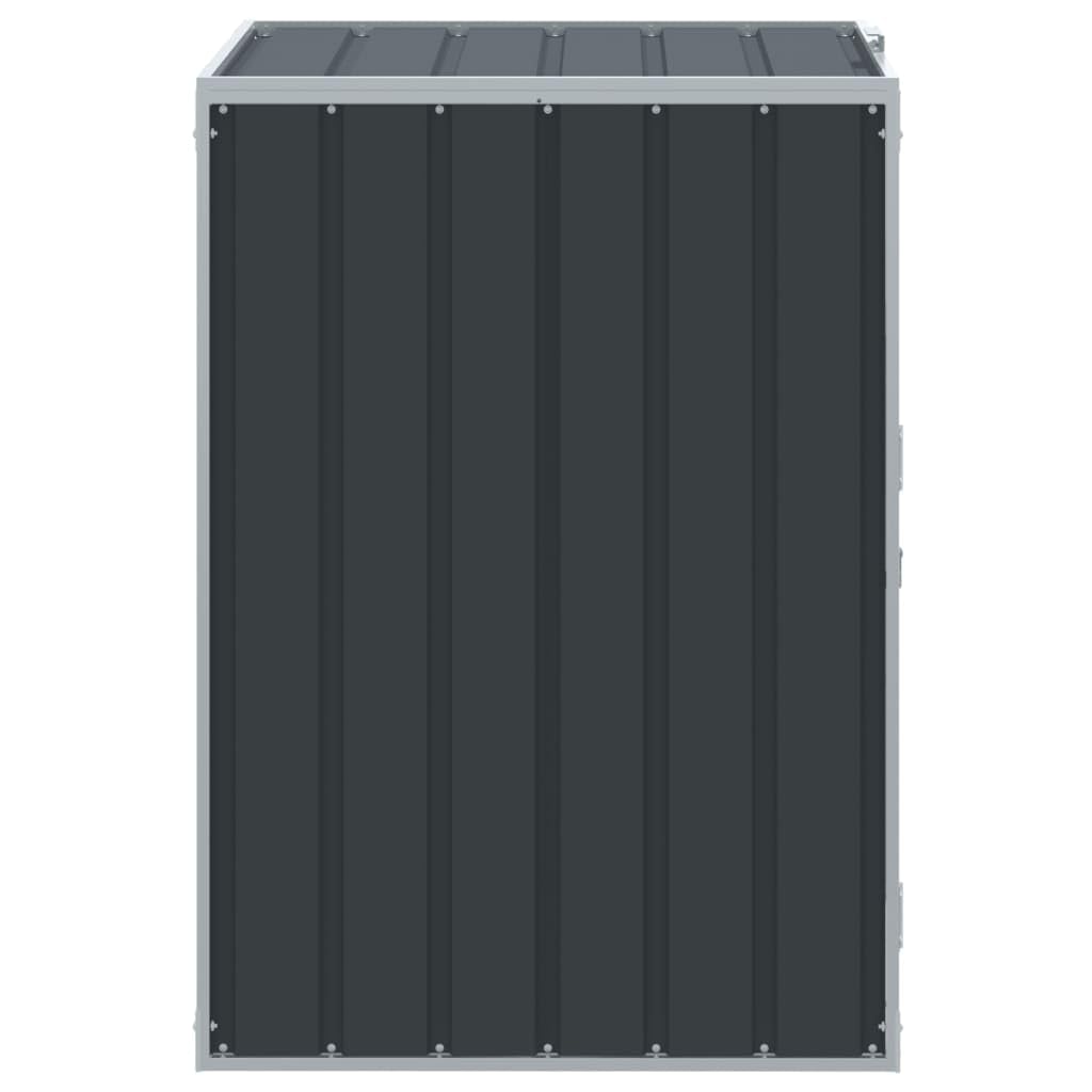 Gecheer Cobertizo de contenedor de Basura Acero Antracita 72x81x115 cm,Cubo de Basura,Almacenamiento de Cubos de Basura,Cobertizo para Papeleras Jardín