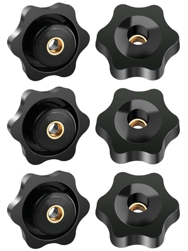 FOMGIIN 6 Pièces Ecrou à PoignéE En éToile M5 25mm DiamèTre Molette ExtéRieur Papillon Vis Moletés Filetage Moleté Bouton De Serrage Pour Machines, Meubles, Appareils De Fitne, Machines-Outils