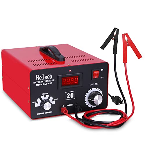 Beleeb C20 Adjustable Battery Charger 12V 24V 36V 48V, 12A Pulses of…