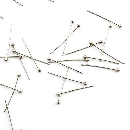 Tegg Ball Pin 100PCS Silver Tone Stainless Steel Ball Head Pins Eyepin for DIY Jewelry Findings 20mm