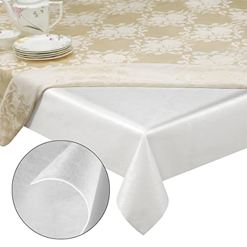 tablecloths by design - Quality Table Pad Protector, Superior Protection from Spills, Scratches & Heat - Reusable Table Cloth with Cushion Flannel Backing (90" L x 54" W) by tablecloths by design - Used condition - US$28.02