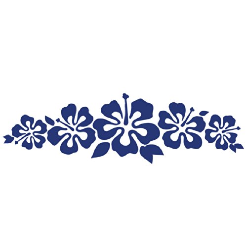 Hibiscus Band Vinyl Sticker - Flower Decal Hawaii Dark Blue Flower Lei