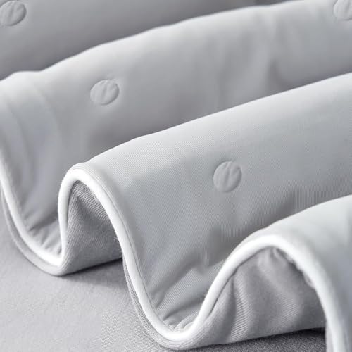 Image of Cooling Comforter King Size - Lightweight Cooling Blanket for Hot Sleepers, Breathable Summer Comforter for Night Sweats, Soft Ice Cooling Fabric Bedding All Season Use, Grey