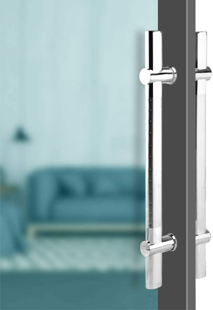 GLJTUO Sliding Barn Door Handle Stainless Steel Push and Pull Set Replacement Hardware Parts Two-Sided Handle Hole Centers Adjustable Internal/External