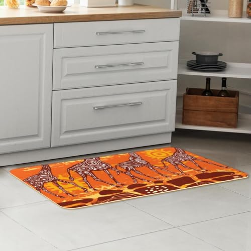 Alfombrillas de cocina lavables con diseño de jirafas y base antideslizante 7