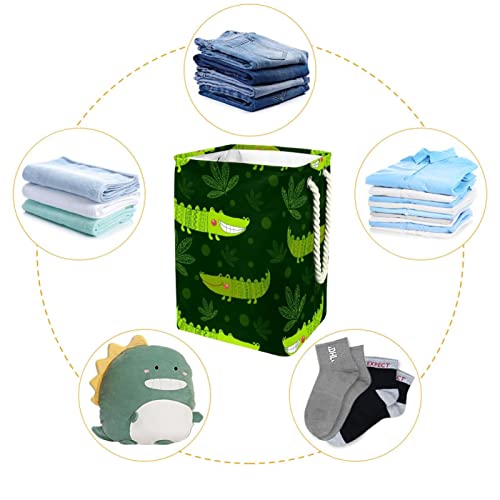 Grand panier à linge crocodile vert pour éliminer le désordre de la chambre - 5