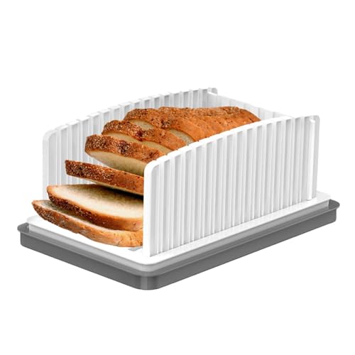 Coupe- fait maison – Guide de tranche à pliable – Coupe- de cuisine de largeur réglable avec plateau à miettes | Coupe- sandwich | Guide de coupe du