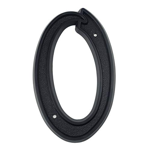 フロントドアナンバー 番地標識 ABSプラスチック 5.5インチ ブラック 10個パック 0〜9 屋外用(0)