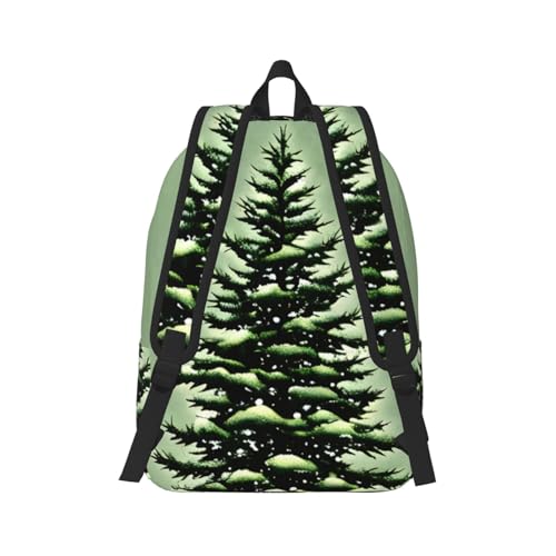 Sac à dos de randonnée résistant et léger avec imprimé forêt de pin hivernale