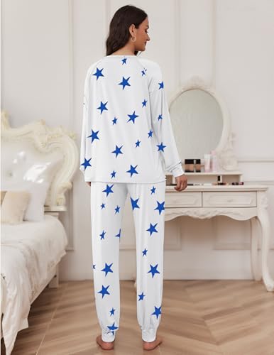 Image of Ekouaer Pajamas Set for Women Soft Comfy Pjs Sets Long Sleeve Sleepwear Loungewear S-XXL