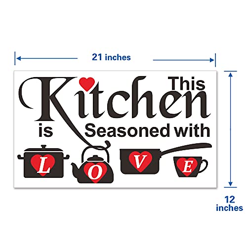 Kitchen Wall Decor Decals, Family Love Quotes This Kitchen Is Seasoned With Love For Kitchen Wall Stickers For Dining Room Kitchenware Wallpaper Mural For Restaurant Cafe #TOP5