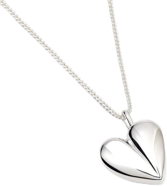 Zoe's Jewelry 925 Sterling Silver Heart Pendant Necklace, 18-Inch Adjustable Chain, Gold and Silver Options, Gift Box Included