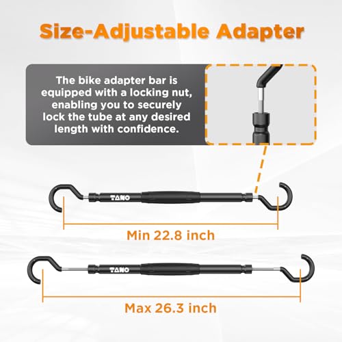 Image of TANX CF-002A Bike Adapter Bar, Adjustable Bike Bar Adapter for Bike Rack, Mounting Non-Standard Frames on Step-Thru, Women's & Folding E-Bikes, Heavy-Duty Design, Supports Up to 66lbs, Black