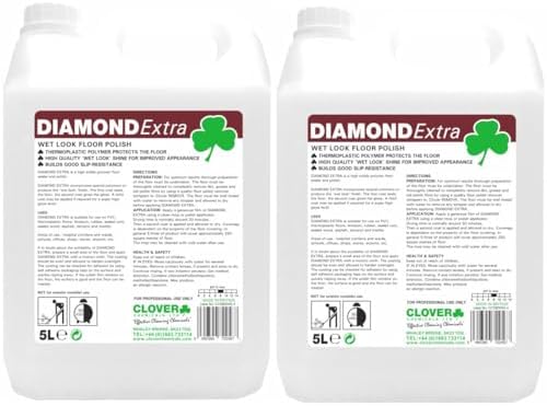Clover Chemicals 109 Diamond Extra Wet Look Floor Polish, 25%, 5 L, Pack of 2