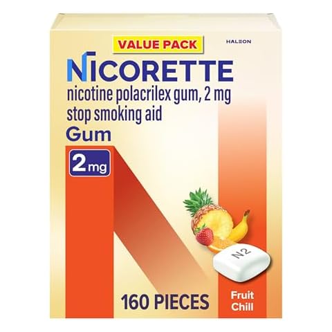 Nicorette 2 mg Nicotine Gum to Help Stop Smoking - Fruit Chill Flavored Stop Smoking Aid, 160 Count Cover