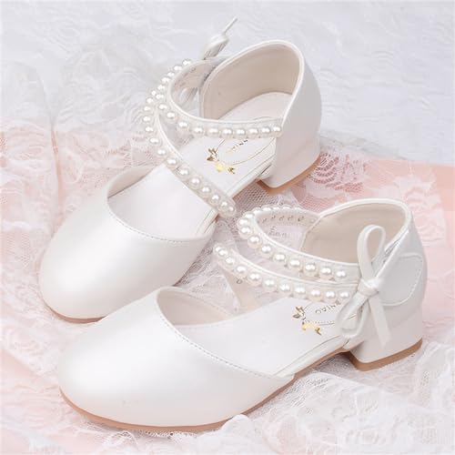 Girls Dress Shoes Mary Jane Flower Girl Low Heels Princess Shoes for Wedding Party 55444