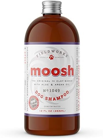 Moosh Natural Dog Shampoo – Promotes Healthy Hair, Coat and Skin. Helps Hot Spots, Dry Itchy Skin. Pet Odor Eliminator – Grooming Shampoo. Shea Butter, Argan Oil, Aloe Vera, Bentonite Clay