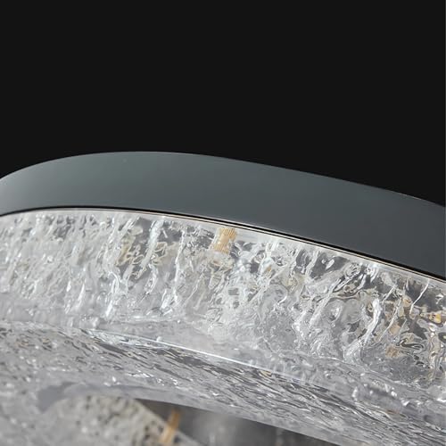 Plafonnier LED noir dimmable de 60cm avec télécommande pour salon
