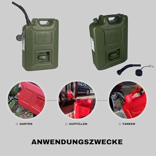 hünersdorff 802010 Kraftstoff-Kanister Profi 20L für Benzin, Diesel und andere Gefahrgüter, UN-Zulassung, Made in Germany, TÜV-geprüfte Produktion, oliv – Bild 5