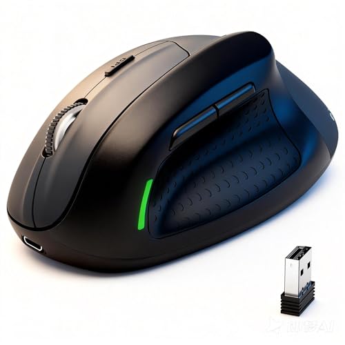 E-YOOSO XUANGUI Vertical Ergonomic Silent Wireless Mouse, Tri-Mode 2.4G/Bluetooth 5.1/USB-C Cordless...