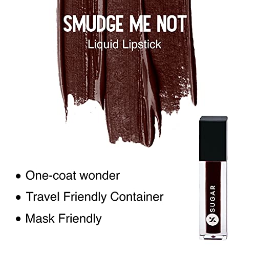 Image of SUGAR Cosmetics Smudge Me Not Liquid Lipsticks for Women | Transferproof & Waterproof | Lasts 12+ Hours | Matte Lipstick | 1.1ml - 21 Aubergine Queen