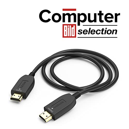 Hama HDMI Kabel High Speed 3m lang 8K (HDMI Cable, 4K @ 120 Hz, 8K @ 60 Hz, 48 Gbps, Monitorkabel optisch, HD Bildschirmkabel mit eARC, Ethernet, HDR, voll geschirmt, Knickschutz, vergoldete Stecker)