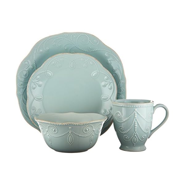 Lenox French Perle 4-Piece Place Setting, Ice Blue,12 oz Lenox French Perle 4-Piece Place Setting, Ice Blue,12 oz
