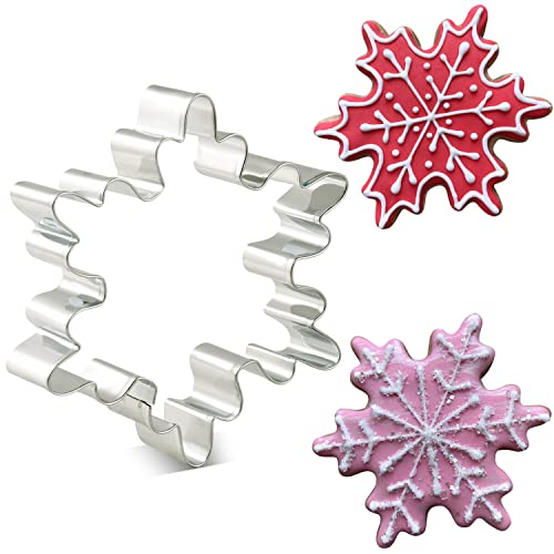 KENIAO Emporte-pièce en acier inoxydable en forme de flocon de neige de Noël 8,4 x 9,4 cm Cover