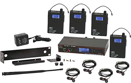 Galaxy Audio As-1100-4 Band Pack Wireless In-Ear Monitor System, Code D (584Mhz - 607Mhz) #TOP2