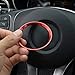 Duoles Sports Aluminum Steering Wheels Center Decoration Cover Trim for Mercedes B C E CLA GLA GLC GLK Class, etc (Red, 2.3'' Inner Ring Size)