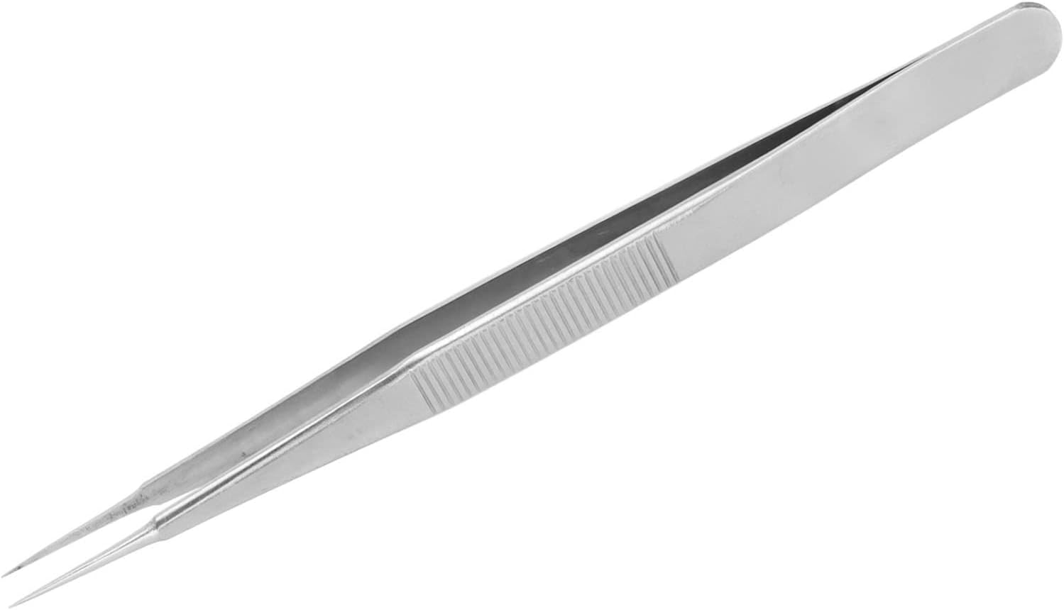 SUNGOOYUE Stainless Steel Tweezers, Fine Point Anti Magnetic with Serrated Handle for Lab Phone Repair, 0.1mm Precision Tools