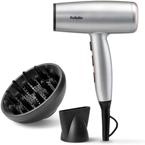 BaByliss Cosmos Secador de Pelo Ligero con Difusor – NUEVO 2025, Secador potente y elegante de 2100W, Acondicionamiento iónico sin frizz, 3 niveles d...