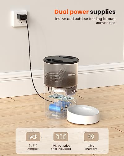 Giotohun Automatic Cat Feeders, Wifi Cat Food Dispenser, Programmable Timed Cat Feeder, Pet Feeder With 1-10 Meals Per Day, App Control, Dual Power Supply, 10S Voice Recorder #TOP6